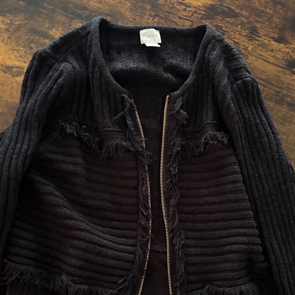Chico’s Black Ribbed Blazer